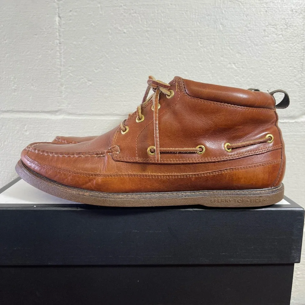 Sperry Top Sider STS12541 Chukka Ankle Boots Brown Leather Lace up Men's 13 M